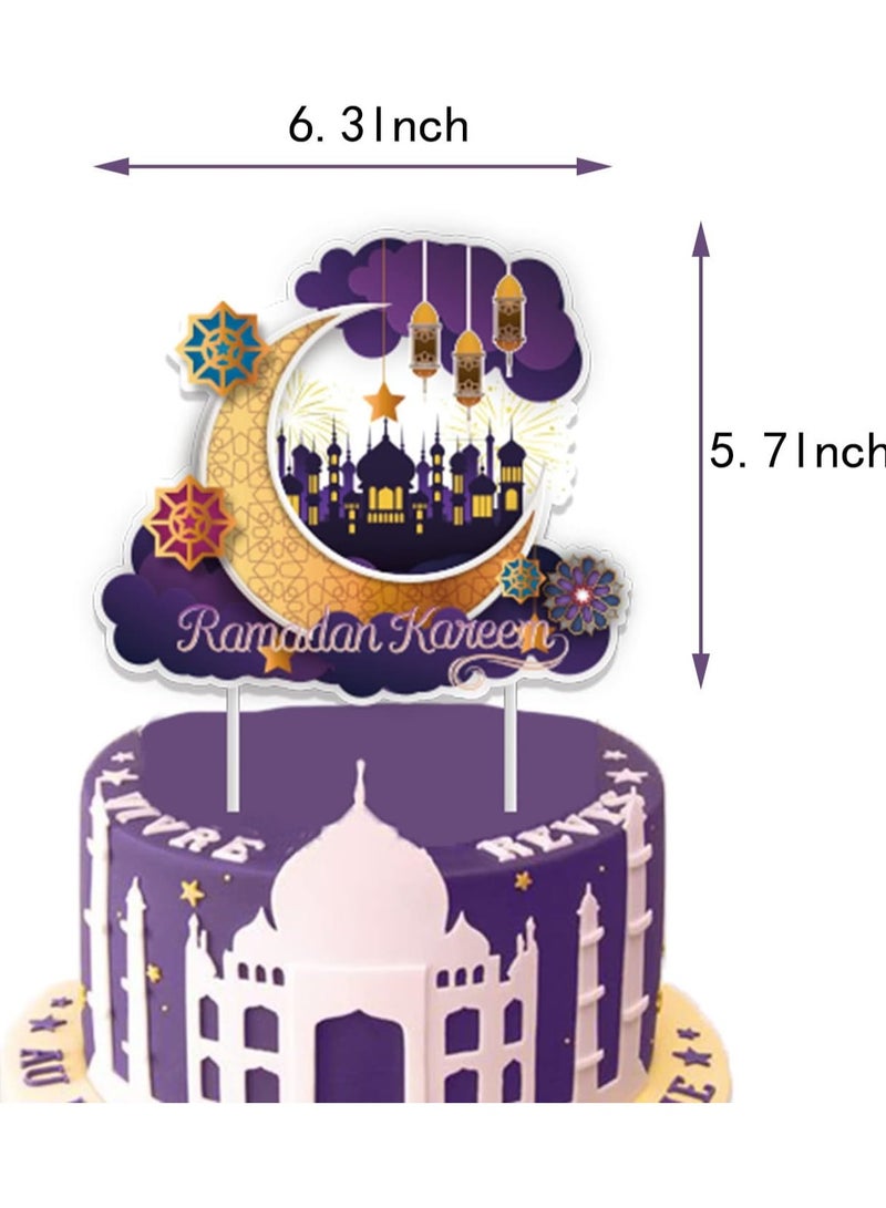 TAPIT Ramadan Decoration 33 Pcs Party Supplies For Ramadan Theme Party Decoration Set Eid And Ramadan Banner Latex Moon Balloons Cake Topper for Party Favor - Image 5