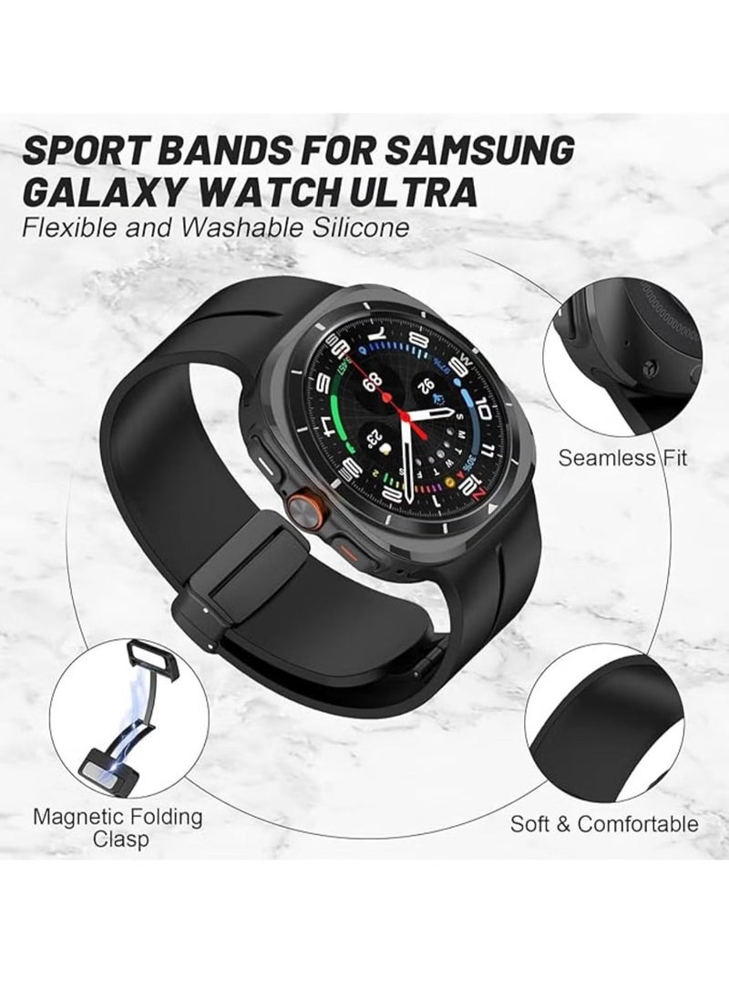 ELTRAZONE Magnetic Band Compatible with Samsung Galaxy Watch 7 Ultra 2024 Strap – Magnetic D-Buckle Replacement Band, No Gap Silicone Sports Strap for Samsung Galaxy Watch 7 Ultra Men and Women – Comfortable, Durable, and Secure Fit - Image 4