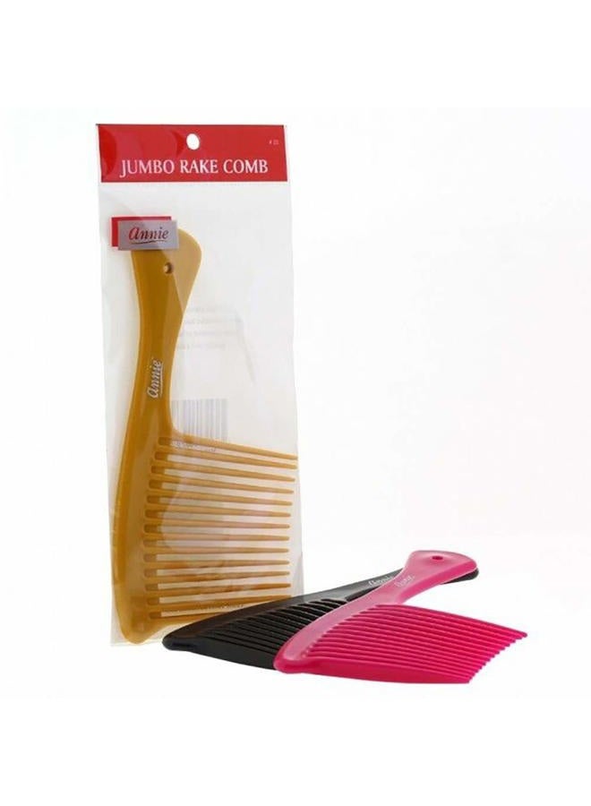 Annie Jumbo Rake Comb, Black/Bone/Red, 1.5Count - Image 3