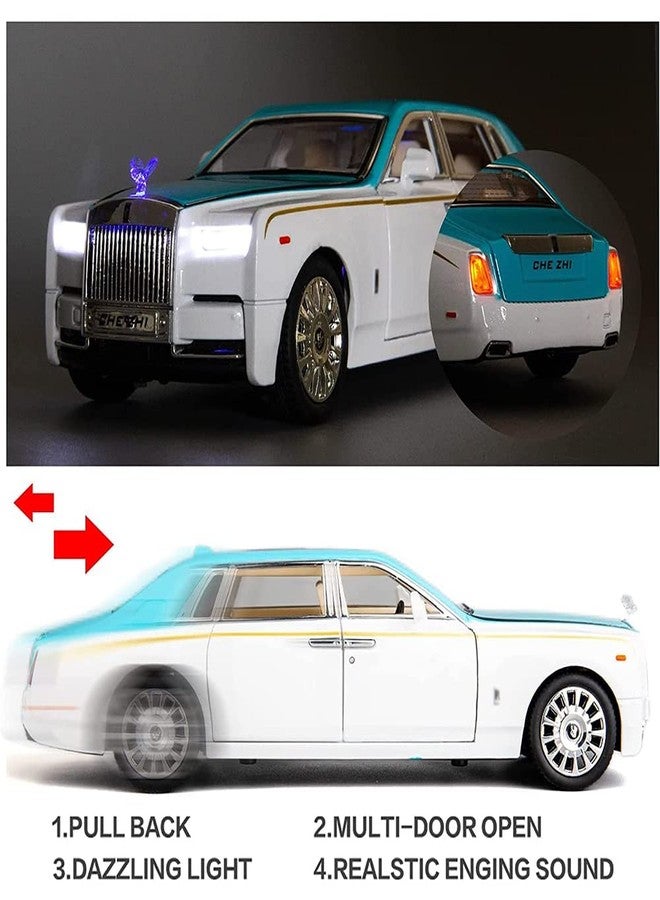 Coelon 1:24 Die cast Metal Toy car RR Phantom Model Car Light Sound Pull Back - Image 4
