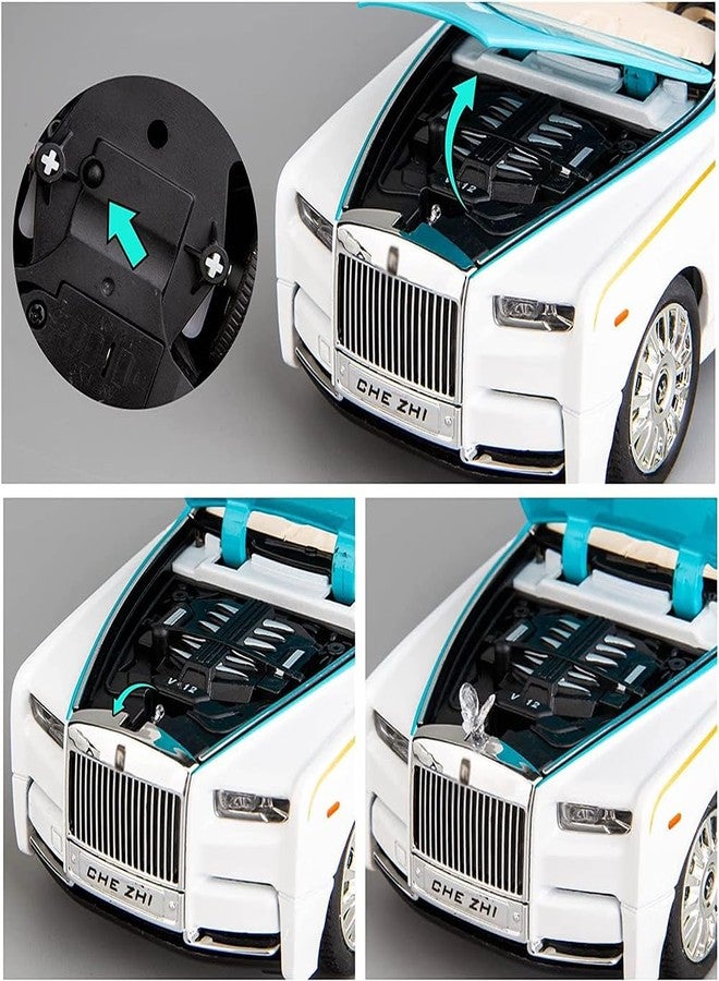 Coelon 1:24 Die cast Metal Toy car RR Phantom Model Car Light Sound Pull Back - Image 3