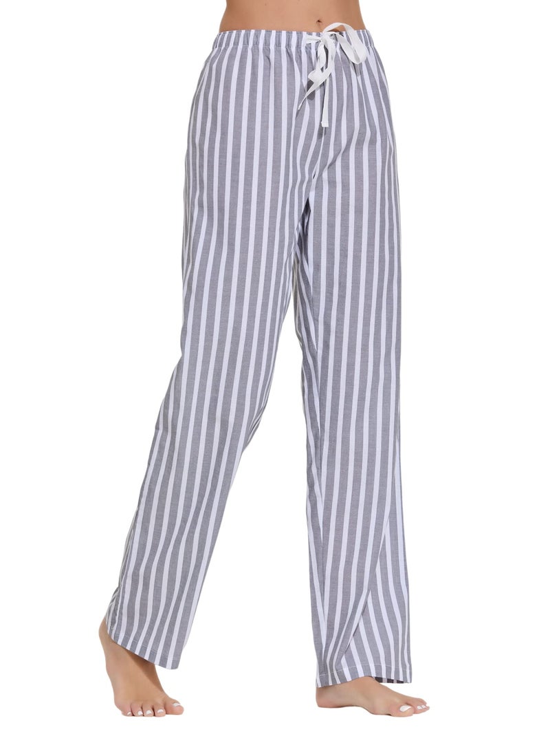 CYZ Women's 100% Cotton Woven Poplin Sleep Pajama Pants,F22034,Large - Image 3