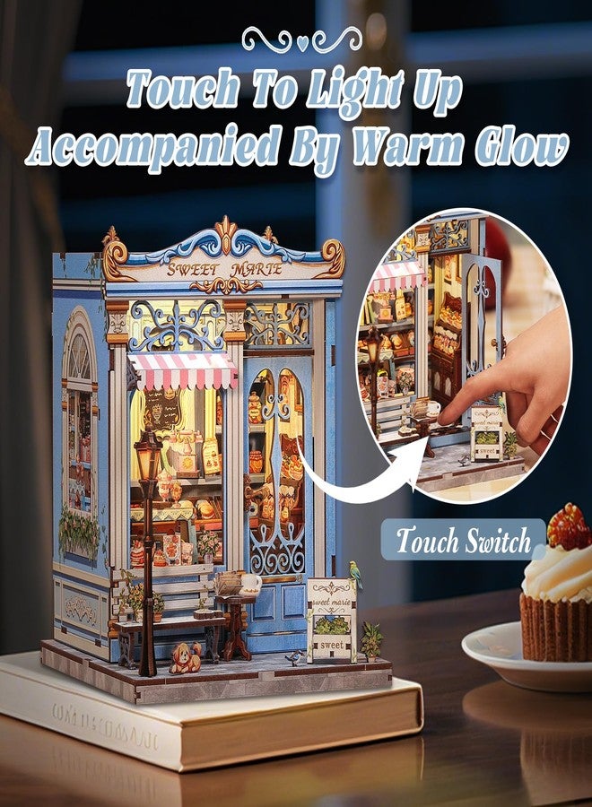 Fsolis Book Nook Kit - DIY Bookshelf Miniature Kit for Adults, 3D Puzzle Booknook Bakery Tiny House Adult Craft Gifts for Women Teenagers Book Lovers (Sweet Marie) - Image 5