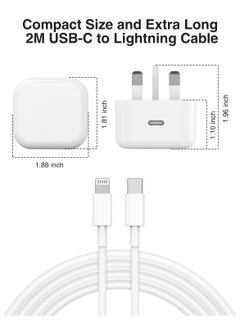 ELTRAZONE iPhone 13 Charger Plug and Cable, 20W USB C Plug with USB C Lightning Cable, USB C Apple Lightning Cable and iPhone Plug uk Charger for iPhone 13 Pro Max/12/12Mini/11/XR/XS/X/8  - Image 2