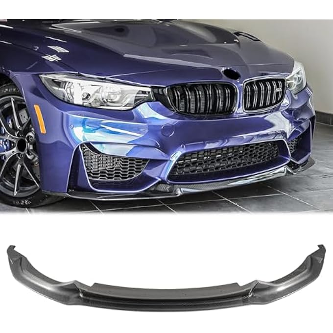 Fancemot Carbon Fiber Front Bumper Lip Compatible with BMW M3 F80 2015-2018, Front Splitter for BMW M4 F82 F83 2015-2020 - Image 1