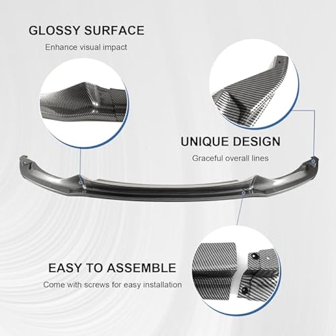 Fancemot Carbon Fiber Front Bumper Lip Compatible with BMW M3 F80 2015-2018, Front Splitter for BMW M4 F82 F83 2015-2020 - Image 5