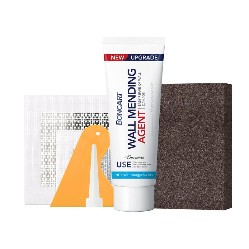 BONCART Wall Spackle Drywall Repair Patch Kit with Mending Agent Putty Repair Paste Plaster Scraper Sanding Sponge for Wall CrackNail Hole