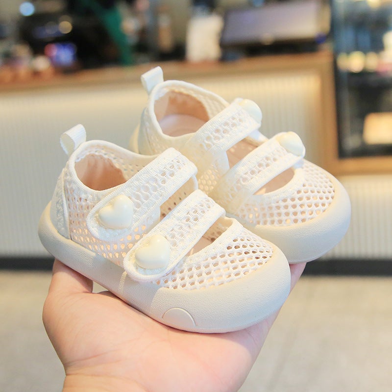 [15 -- 25 Yards] Summer Mesh Breathable Sandals Net Shoes Baby Girl Cute Soft-Soled Non-Slip Baby Toddler Shoes - Image 1