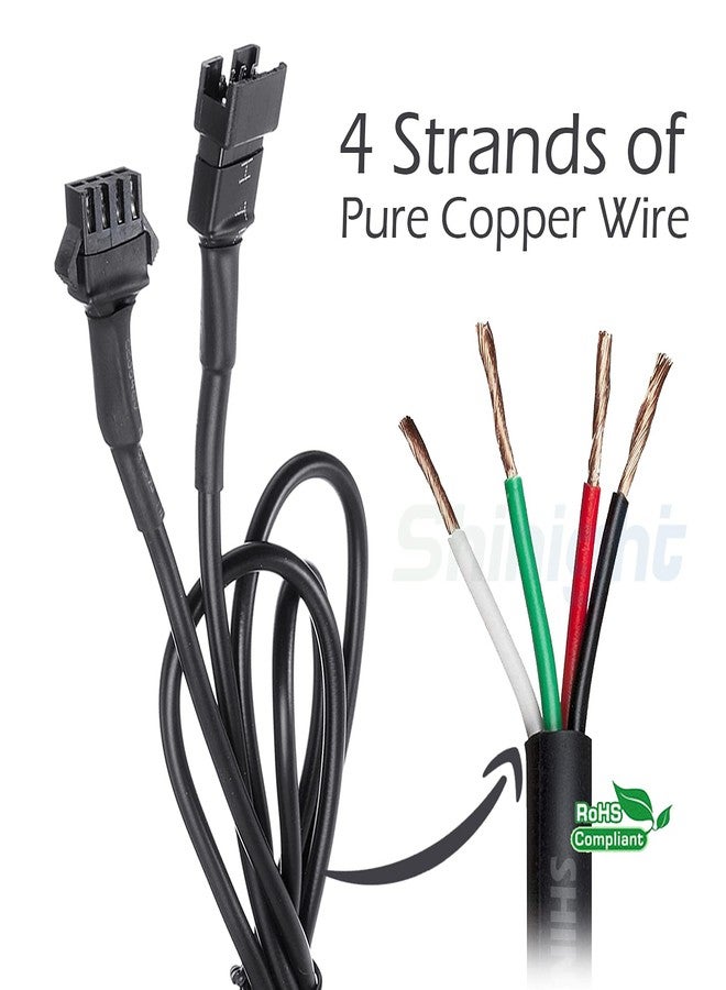 SHINIGHT BT 4 Pcs 100cm Extension Cable Wire Cord Set for Motorcycle LED Glow Light Multi-color Neon Strip - Image 5