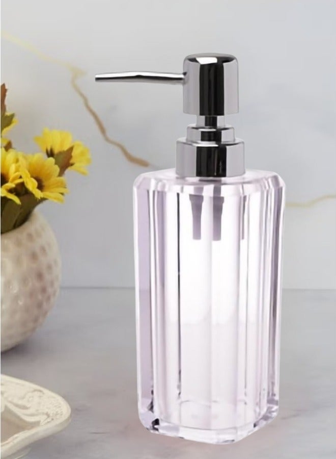 Generic Acrylic Soap Dispenser for Bathroom or Kitchen - Soap and Lotion Dispenser, Hand Sanitizer Bottle and Pressure Pump for Shampoo, Conditioner, Shower Gel and Cosmetics (180ml - Clear)Anti Break - Image 2