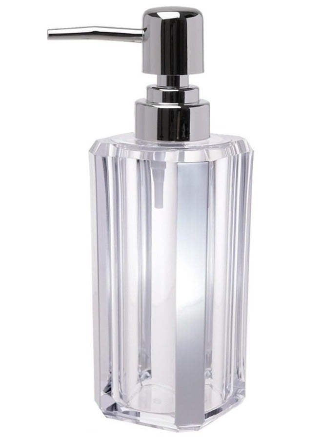Generic Acrylic Soap Dispenser for Bathroom or Kitchen - Soap and Lotion Dispenser, Hand Sanitizer Bottle and Pressure Pump for Shampoo, Conditioner, Shower Gel and Cosmetics (180ml - Clear)Anti Break - Image 1
