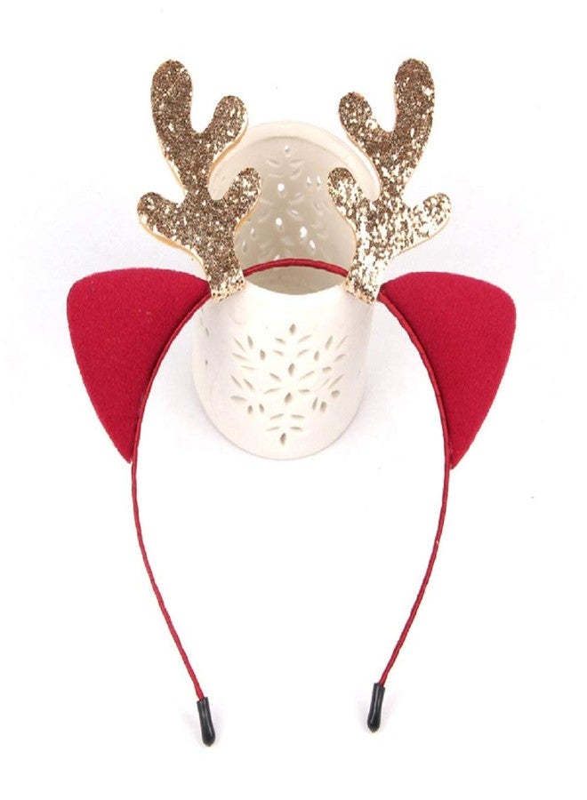 LSHDXD Christmas Headband Hair Hoop, Elk Antlers Cat Ear Glitter Hair bands Hair Accessories Headdress for Christmas Decorations Party Supplies. - Image 2