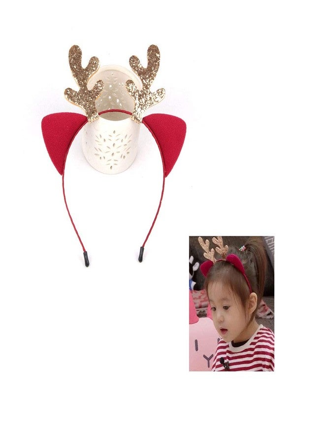 LSHDXD Christmas Headband Hair Hoop, Elk Antlers Cat Ear Glitter Hair bands Hair Accessories Headdress for Christmas Decorations Party Supplies. - Image 4