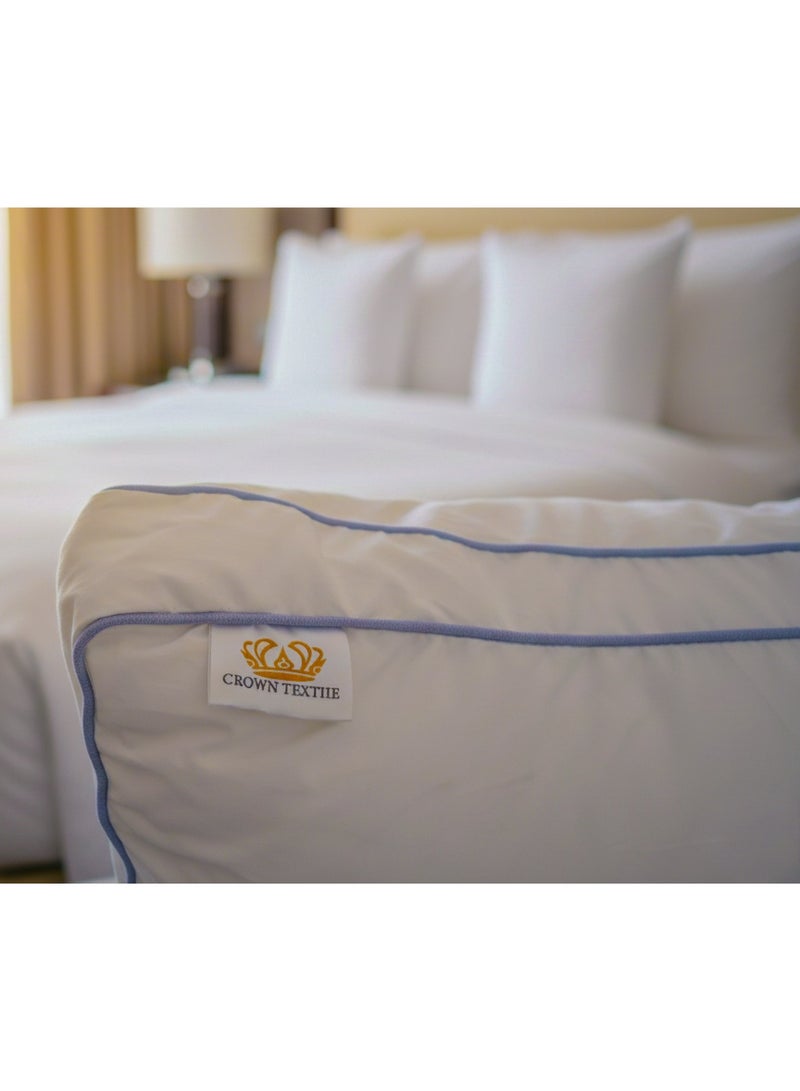 CROWN TEXTILE (Two pieces) cotton fabric pillow - stuffed with 1000g of microfiber, the pillow has a line of edges in attractive colors - Image 2