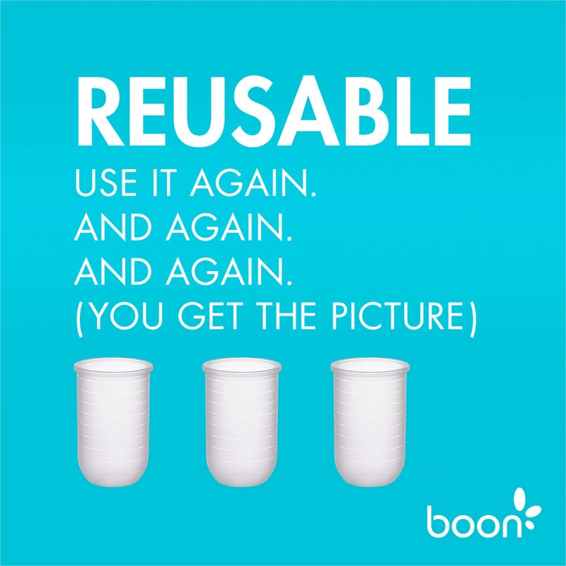 Boon Nursh Reusable Replacement Pouch with Collapsible Silicone Pouch Design - Everyday Baby Essentials - Stage 2 Medium Flow Baby Bottles - Gray - 8 Oz - Image 5