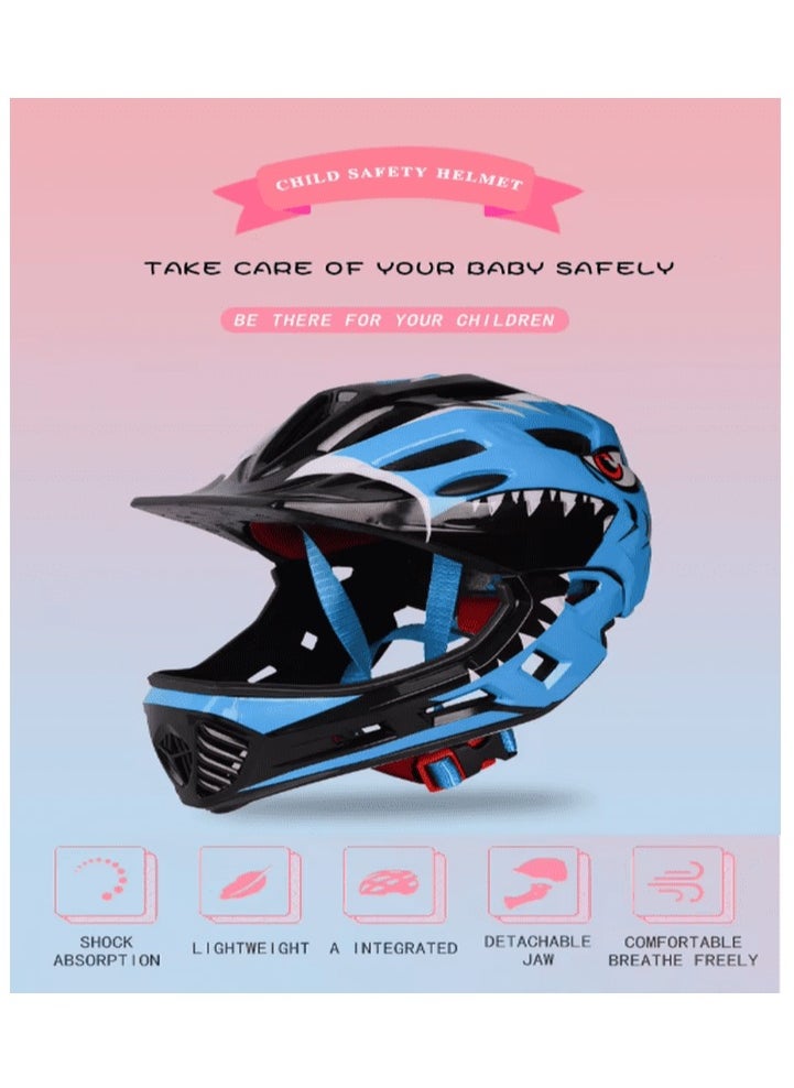 Generic - Kids Full Face Helmet for Cycling - Kids Bike Helmet MTB Mountain BMX Multi-Sport Detachable Helmet from Toddler to Youth (Red) - Image 1