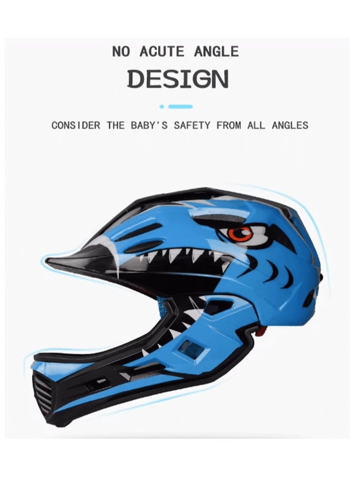 Generic - Kids Full Face Helmet for Cycling - Kids Bike Helmet MTB Mountain BMX Multi-Sport Detachable Helmet from Toddler to Youth (Red) - Image 1