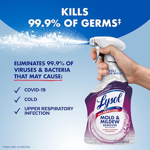 Lysol Mold & Mildew Remover Spray, Bathroom & Shower Cleaner, Disinfectant Spray, Stain Remover with Bleach, Tough on Black Mold, Multipurpose Cleaner for Home and Kitchen, 32oz - Image 5