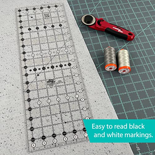 Creative Grids Quilt Ruler 6-1/2in x 18-1/2in Rectangle – CGR18 – Made in USA, Non-Slip Grip Acrylic Quilting, Sewing, Crafting, Patchwork Ruler for Measuring & Cutting Fabric - Image 2