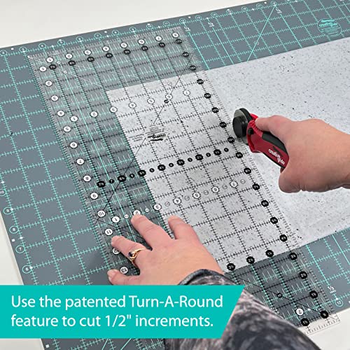 Creative Grids Quilt Ruler 6-1/2in x 18-1/2in Rectangle – CGR18 – Made in USA, Non-Slip Grip Acrylic Quilting, Sewing, Crafting, Patchwork Ruler for Measuring & Cutting Fabric - Image 3
