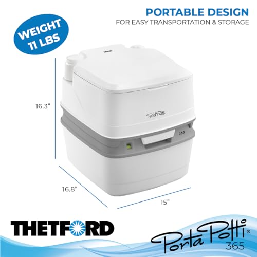 Porta Potti بورتر بوتي ثيتفورد بورتر بوتي 365 مرحاض محمول (لـ RV، البحرية، التخييم، الفانات، الشاحنات، الرعاية الصحية) 92820، أبيض - Image 2