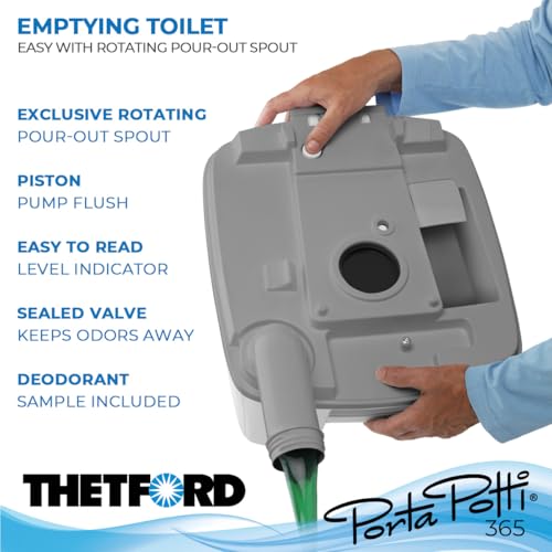 Porta Potti بورتر بوتي ثيتفورد بورتر بوتي 365 مرحاض محمول (لـ RV، البحرية، التخييم، الفانات، الشاحنات، الرعاية الصحية) 92820، أبيض - Image 4
