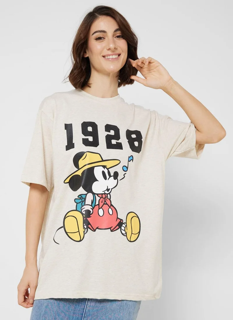 ديزني Mickey Oversize Graphic Dye T-Shirt