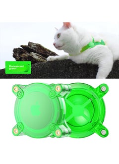 Applicable Airtag Protective Case For Apple Anti-lost Locator Outdoor Pet Collar All-inclusive Waterproof Protective Case-Color:Fluorescent Green-Applicable Model:airtag Pet Waterproof Shell