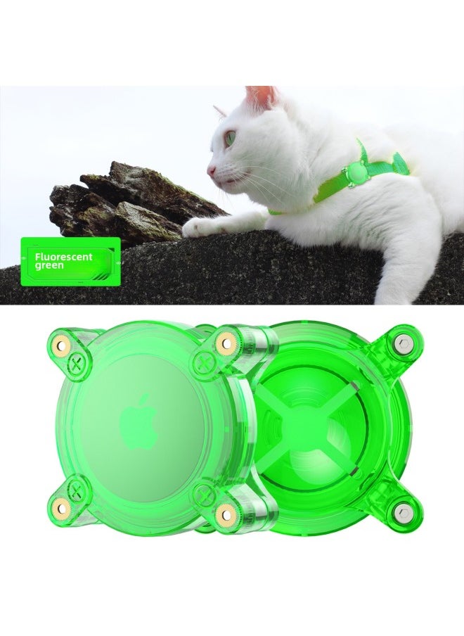Generic - Applicable Airtag Protective Case For Apple Anti-lost Locator Outdoor Pet Collar All-inclusive Waterproof Protective Case-Color:Fluorescent Green-Applicable Model:airtag Pet Waterproof Shell - Image 1