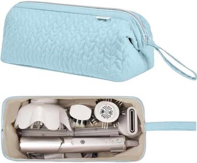 krofaue KarSyon Shark Flex Style Case for Dyson Airwrap Hair Dryer Brush Revlon Hair Tools Travel Bag Carrying Case Flat Curling Iron Organizer, Pink,  Portability - Image 1
