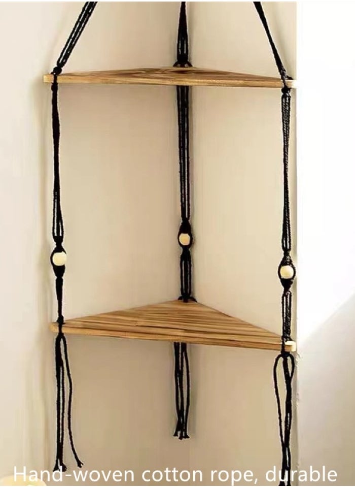 Kutis 2-Tier Woven Plant Display Stand Home Decoration Wall Hanging Display Stand 95x32.5 cm  - Image 4