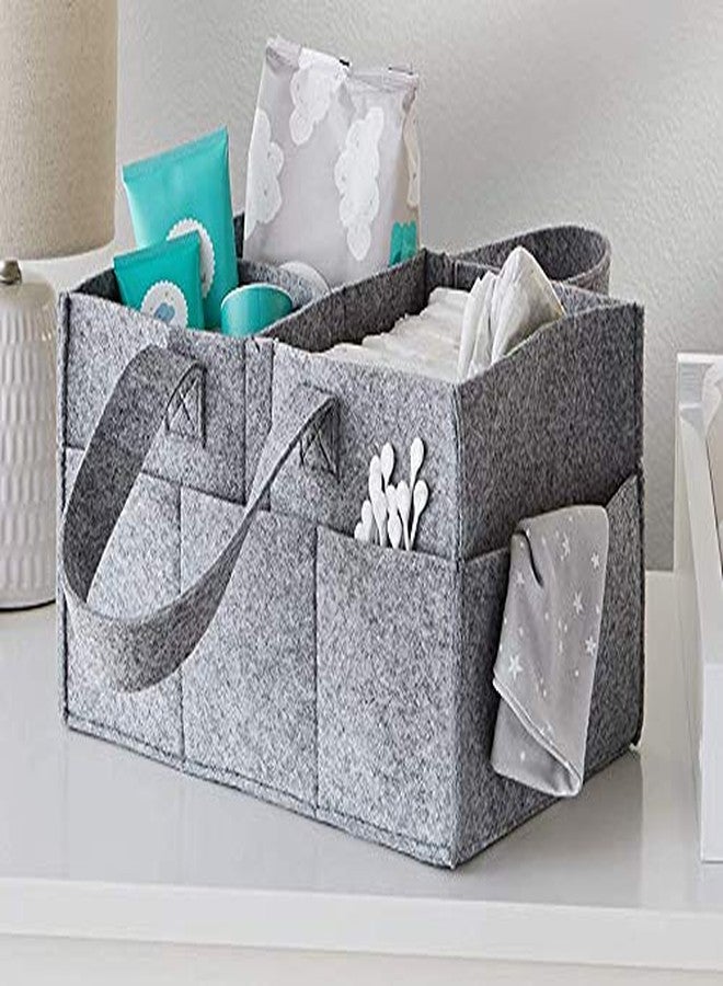 OON Cute Diaper Caddy Bag For Smart Mothers Baby Organizers Wipes Felt Storage, Nursery, Foldable And Portable (Large || Dark Greybaby Products) - Image 4