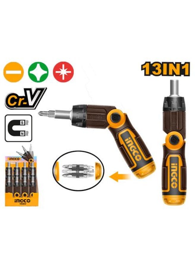 INGCO 13 In 1ratchet
screwdriver set