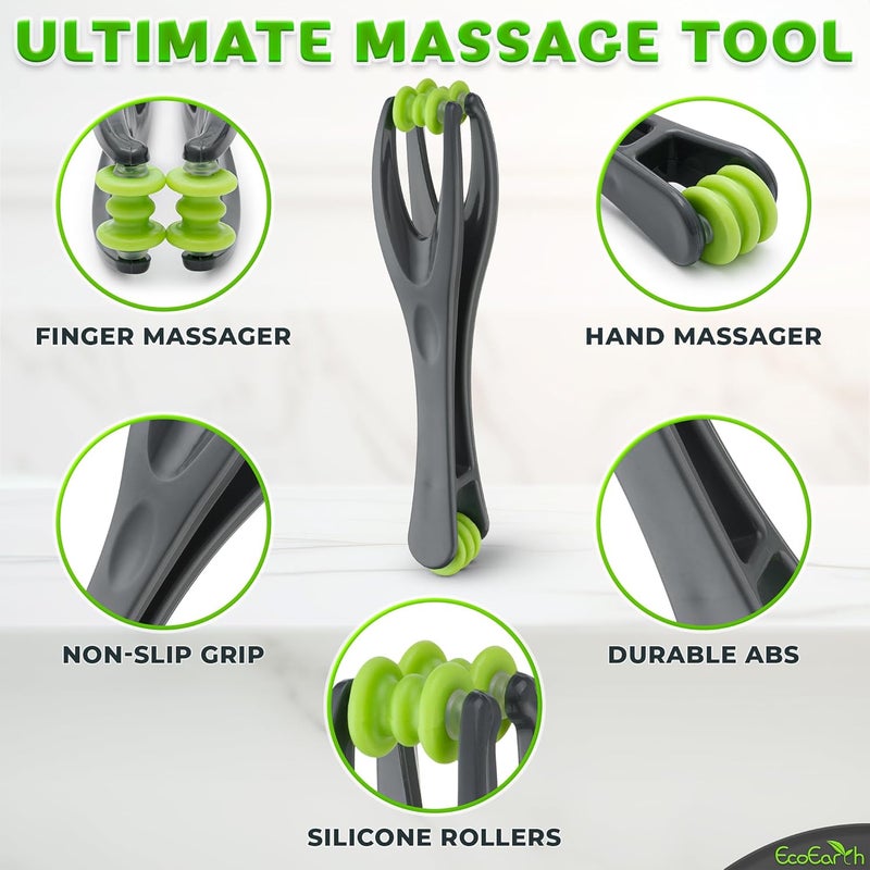 EcoEarth Finger  Hand Massager for Deep Tissue Comfort  Acupressure Massage Rollers for Arthritis Carpal Tunnel Stress  Pain Relief  Dual Sided Massage Therapy for Hands Palm  Wrist - Image 3