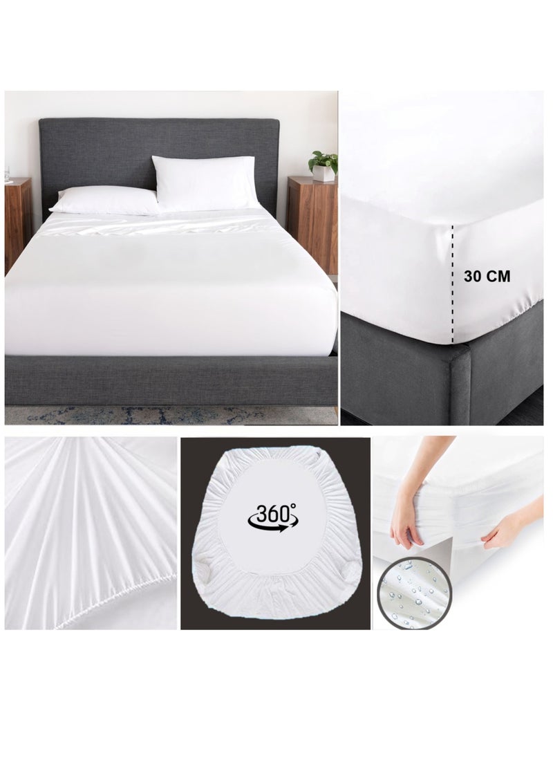 ROBUST - Robust Ultimate Protection Mattress Encasement–Fitted Waterproof Mattress Protector, Soft, Noiseless, Hypoallergenic, Durable With (90x200+30cm) Deep Pocket for a Comfortable Sleep-Single Size - Image 1