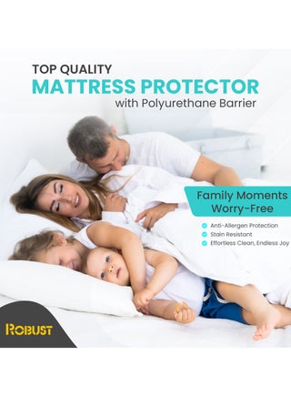 Robust Ultimate Protection Mattress Encasement (90x200+30cm) With Deep Pocket–Fitted Waterproof Mattress Protector, Soft, Noiseless, Hypoallergenic, Durable for a Comfortable Single Size - view 5