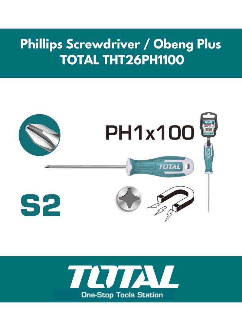 TOTAL Screw Driver PH1 X 100mm THT26PH1100 - Image 4