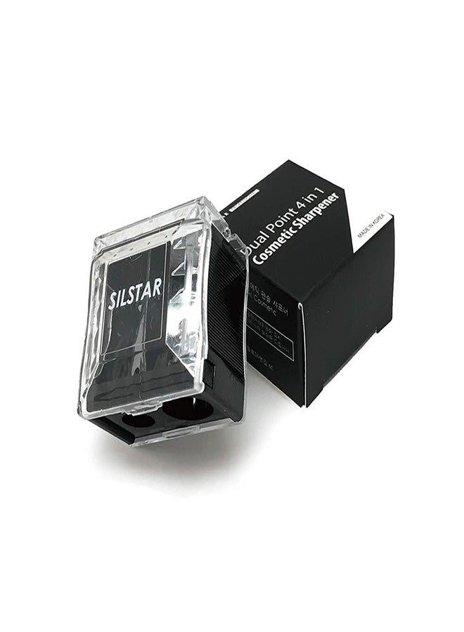 Silstar Professional 4-in-1 Dual-Point Pencil Cosmetic Sharpener; Two Hole Crayon Lipstick and Kajal Sharpener; Suitable for 8mm and 12mm Pencil (Pack of 1) - Image 1