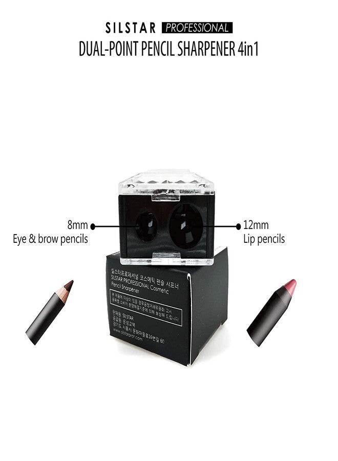 Silstar Professional 4-in-1 Dual-Point Pencil Cosmetic Sharpener; Two Hole Crayon Lipstick and Kajal Sharpener; Suitable for 8mm and 12mm Pencil (Pack of 1) - Image 3