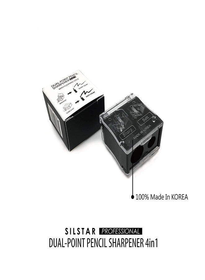 Silstar Professional 4-in-1 Dual-Point Pencil Cosmetic Sharpener; Two Hole Crayon Lipstick and Kajal Sharpener; Suitable for 8mm and 12mm Pencil (Pack of 1) - Image 2