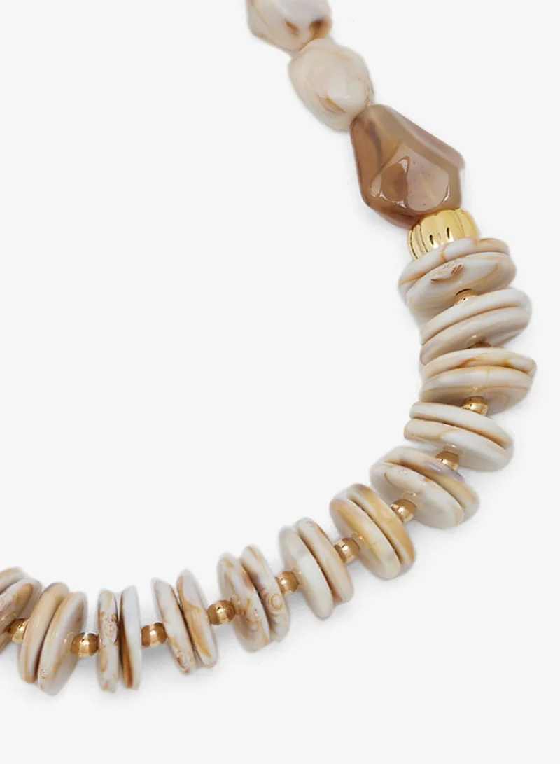 Ella Blue Stone & Shell Beaded Necklace for Women | Best Price UAE