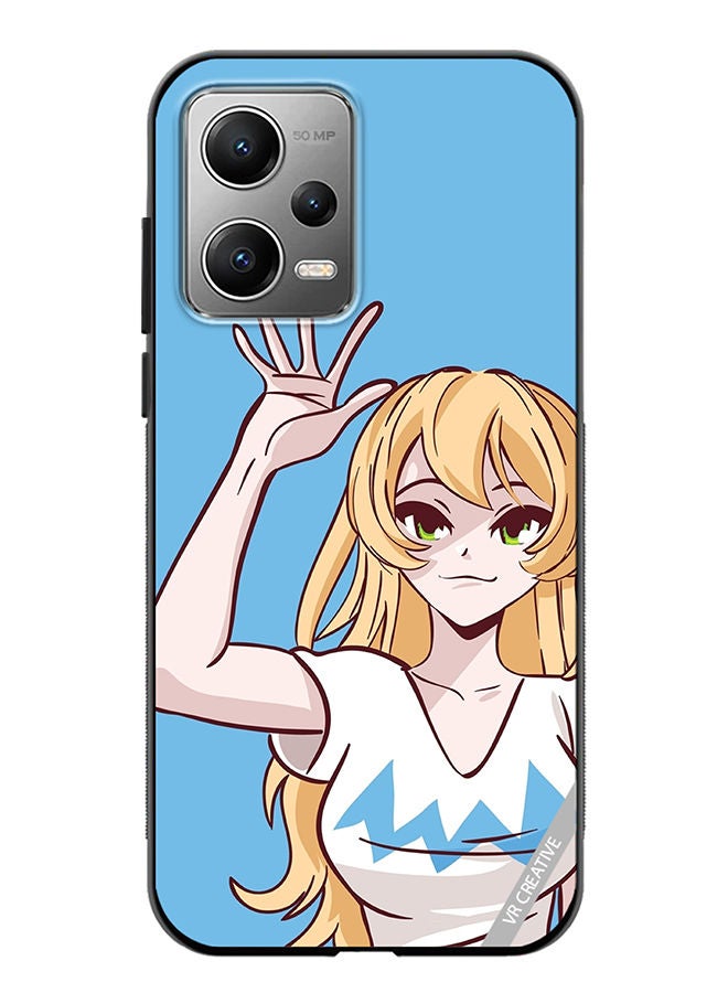 VR CREATIVE Protective Case Cover For Xiaomi Redmi Note 12 Pro Anime Girl Waving Hand Design Multicolour  - Image 1