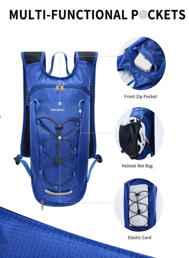 Blue Quartz Hydration Backpack with 2L Water Bladder, Hiking Water Backpack for Women Men, Lightweight Cycling Daypack with Phone Pocket & Helmet Net Bag, Hydration Pack for Biking, Running, Skiing - Image 2
