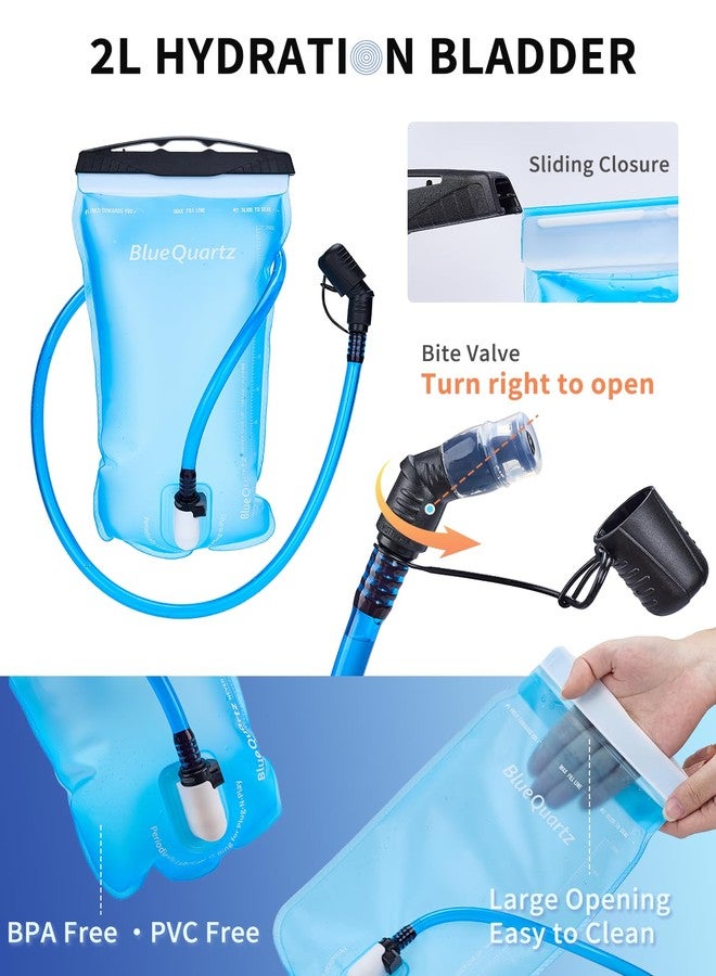 Blue Quartz Hydration Backpack with 2L Water Bladder, Hiking Water Backpack for Women Men, Lightweight Cycling Daypack with Phone Pocket & Helmet Net Bag, Hydration Pack for Biking, Running, Skiing - Image 4