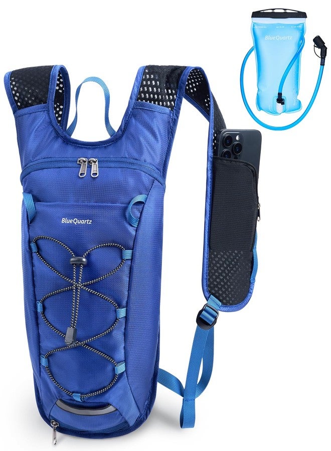 Blue Quartz Hydration Backpack with 2L Water Bladder, Hiking Water Backpack for Women Men, Lightweight Cycling Daypack with Phone Pocket & Helmet Net Bag, Hydration Pack for Biking, Running, Skiing - Image 1