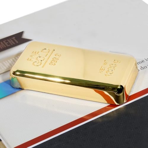 Saugat Traders Metal Gold Bar Paperweight for Office Table Desk Accessories Gifting Items Gift for Diwali New Year Corporate Clients Doctors Teachers Coworkers Pack of 3 - Image 5