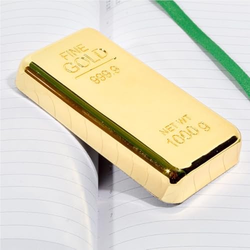 Saugat Traders Metal Gold Bar Paperweight for Office Table Desk Accessories Gifting Items Gift for Diwali New Year Corporate Clients Doctors Teachers Coworkers Pack of 3 - Image 4