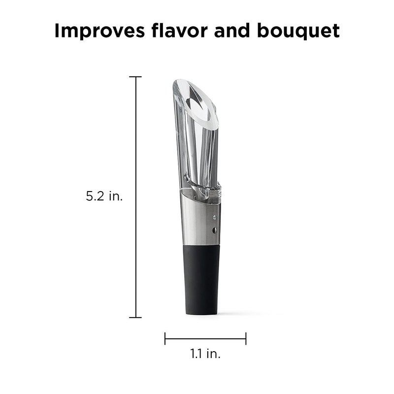 Rabbit W6127 Wine Aerator and Pourer, 1.1 x 1.1 x 5.2 inches, Clear/Stainless Steel - Image 2