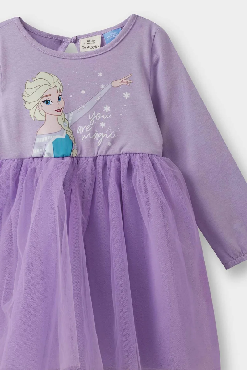 ديفاكتو Baby Girl Frozen Long Sleeve Tulle Dress