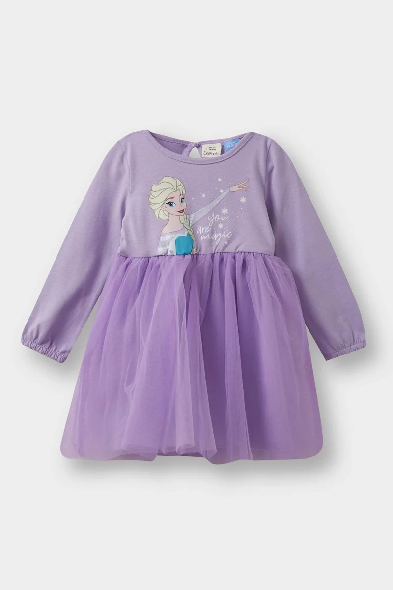 ديفاكتو Baby Girl Frozen Long Sleeve Tulle Dress